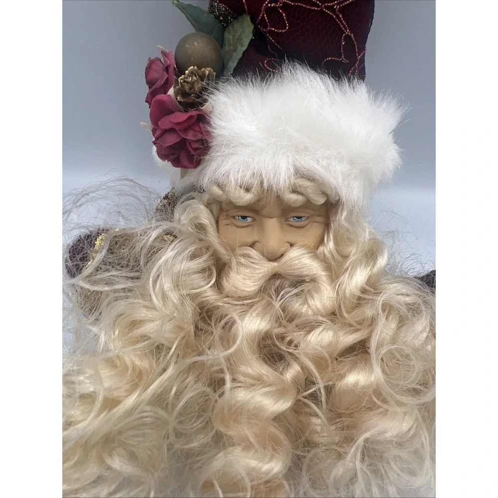 Vintage Victorian Style‎ Santa Christmas Ornament Old World Head Hat Beard Large